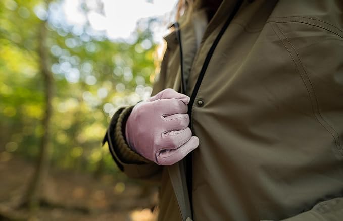 Pure Silk Glove Liners | Soft & Comfortable | Inner Thermal Touchscreen Gloves | Natural Wear | Unisex | Wash Bag Included (Salmon, Medium)