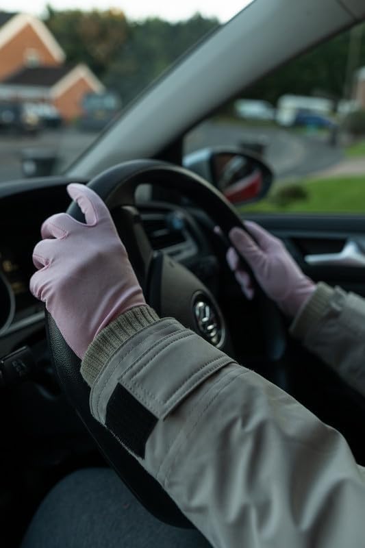 Pure Silk Glove Liners | Soft & Comfortable | Inner Thermal Touchscreen Gloves | Natural Wear | Unisex | Wash Bag Included (Salmon, Medium)
