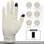 Pure Silk Glove Liners | Soft & Comfortable | Touchscreen Thermal Gloves | Natural Wear | Unisex | With Wash Bag