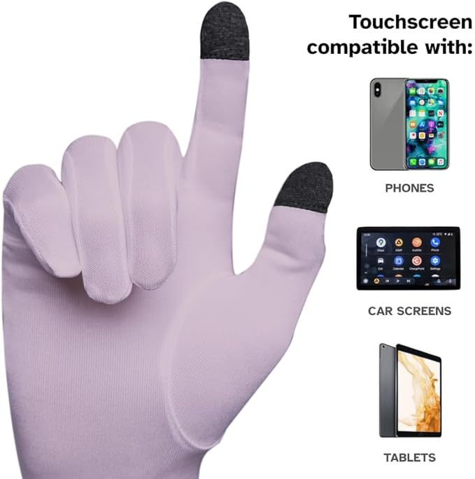 Pure Silk Glove Liners | Soft & Comfortable | Inner Thermal Touchscreen Gloves | Natural Wear | Unisex | Wash Bag Included (Salmon, Medium)