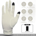 Pure Silk Glove Liners | Soft & Comfortable | Touchscreen Thermal Gloves | Natural Wear | Unisex | With Wash Bag